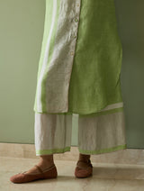 Mori Border Linen Shirt Kurta - Meadow