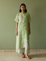 Pira Stripe Linen Tunic Kaftan Set - Meadow