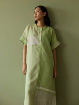 Pira Stripe Linen Tunic Kaftan - Meadow