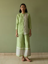 Aline Border Linen Co-ord Set - Meadow