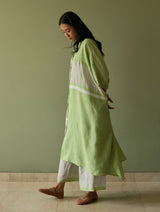 Bora Colour-Blocked Linen Kaftan Set - Meadow