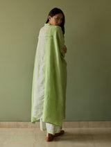 Bora Colour-Blocked Linen Kaftan Set - Meadow