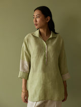 Risa Stripe Linen Shirt - Meadow
