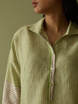 Risa Stripe Linen Shirt - Meadow