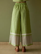 Della Border Linen Culottes - Meadow