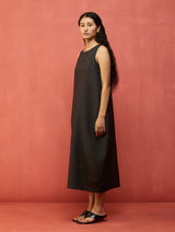 Juro Linen Parabola Dress - Charcoal