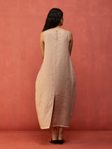 Juro Stripe Linen Parabola Dress - Rose
