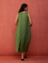 Juro Linen Parabola Dress - Fern Green
