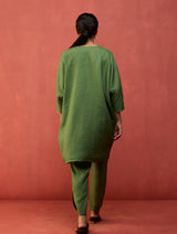 Etsu Yoke Linen Kurta - Fern Green