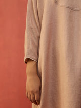 Etsu Yoke Linen Kurta - Dusty Rose