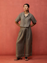 Mekko Pleated Linen Trousers - Grey