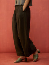 Kiera Cuban Collar Linen Co-ord Set - Grey