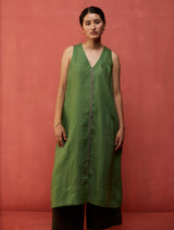 Rohe Sleeveless Linen Tunic - Fern Green