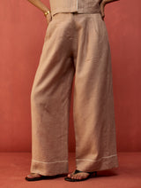 Bonnie Pleated Stripe Linen Co-ord Set - Dusty Rose