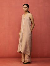Rohe Sleeveless Linen Kurta Set - Dusty Rose