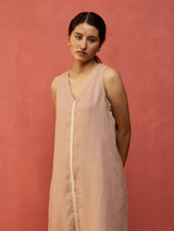 Rohe Sleeveless Linen Kurta Set - Dusty Rose