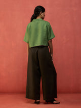 Kiera Cuban Collar Linen Co-ord Set - Fern Green