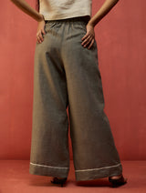 Bonnie Pleated Stripe Linen Co-ord Set - Grey