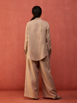 Juno Stripe Linen Pants - Dusty Rose