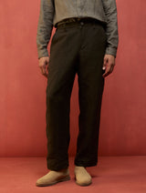 Keji Linen Pants- Olive Charcoal