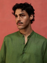 Shuko Linen Shirt - Fern Green