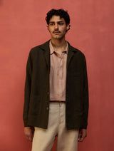 Hoki Forever Linen Shacket - Olive Charcoal