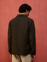 Hoki Forever Linen Shacket - Olive Charcoal