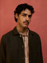 Hoki Forever Linen Shacket - Olive Charcoal