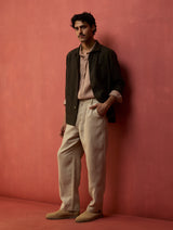 Hoki Forever Linen Shacket - Olive Charcoal