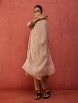 Rena Hand-Embroidered Linen Kurta Set - Dusty Rose
