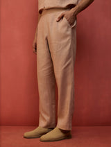 Maso Stripe Linen Kurta Set - Dusty Rose