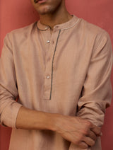 Jiro Timeless Linen Kurta Set - Dusty Rose