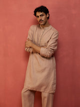 Jiro Timeless Linen Kurta - Dusty Rose