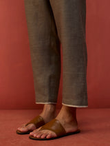 Semma Stripe Linen Kurta Set - Grey