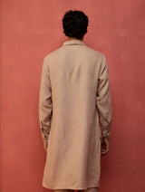 Maso Stripe Linen Kurta Set - Dusty Rose