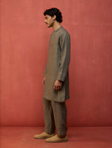 Jiro Timeless Linen Kurta - Grey