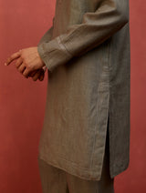 Jiro Timeless Linen Kurta - Grey