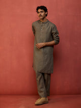 Jiro Timeless Linen Kurta - Grey