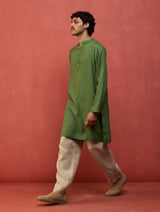 Jiro Timeless Linen Kurta Set - Fern Green