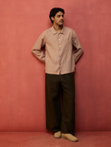 Hiro Pocket Embroidered Linen Shirt - Dusty Rose