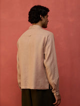Hiro Pocket Embroidered Linen Shirt - Dusty Rose