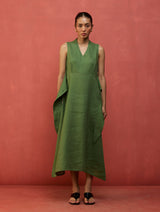 Tako Sleeveless Linen Knot Dress - Fern Green