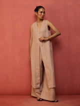 Misato Stripe Linen Co-ord Set - Dusty Rose