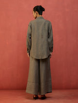 Kira Hand-Embroidered Linen Co-ord Set - Grey