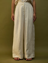Mekko Pleated Linen Trousers - Off White