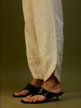 Etsu Yoke Linen Kurta Set - Off White