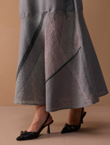 Pana Bias Panel Metallic Dress - Metallic Grey