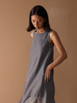 Pana Bias Panel Metallic Dress - Metallic Grey