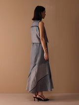 Riza Hand-Embroidered Vest - Metallic Grey