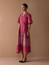 Issa Metallic Wrap Dress - Metallic Crimson